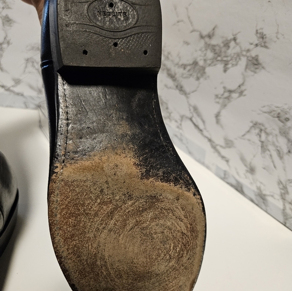 Lucchese Vintage Pull on Cowboy boots mens size 10 - black - Picture 4 of 9